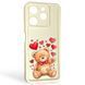Чехол силиконовый Soft Touch с 3D принтом милый мишка для TECNO Spark 10 Pro (KI7) молочный (Полная защита камеры) 0045014 фото 1