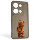 Чехол силиконовый оригинальный Soft Touch с 3D принтом смешного теда мишки для Xiaomi Redmi Note 13 Pro 4G коричневый (Полная защита камеры) 0049031 фото 1