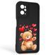 Чехол силиконовый Soft Touch с 3D принтом милый мишка для OPPO A96 (4G) черный (Полная защита камеры) 0045065 фото 1