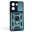 Чохол протиударний для Xiaomi Poco X7 Pro з магнітною пластиною зі шторкою на камері зелений 0050847 фото