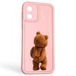 Чохол силіконовий оригінальний Soft Touch з 3D принтом кумедний тед ведмідик для Motorola Moto E13 (PAXT0034) рожевий (Повний захист камери) 0048415 фото