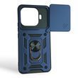 Чехол со шторкой камеры для Xiaomi 17T Pro синий (кольцо-держатель, противоударный)