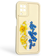 Чехол силиконовый Soft Touch с 3D принтом для Samsung Galaxy A12 (SM-A127F) молочный (Полная защита камеры)