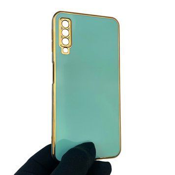 Чехол для Samsung Galaxy A7 2018 SM-A750 с защитой камеры с золотой окантовкой на самсунг а7 2018 бирюзовый gs1 0019776 фото