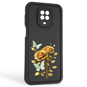 Чехол силиконовый Soft Touch с 3D принтом женским для Xiaomi Redmi Note 9 Pro черный (Полная защита камеры) 0043173 фото