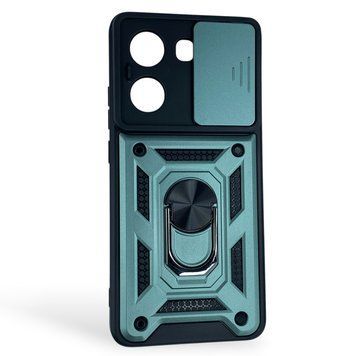 Чехол противоударный для Xiaomi Poco X7 Pro с магнитной пластиной со шторкой на камере зеленый 0050847 фото