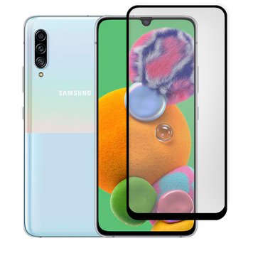 Защитное стекло МАТОВОЕ для телефона Samsung Galaxy A90 противоударное полноэкранное на самсунг а90 черное 0039051 фото
