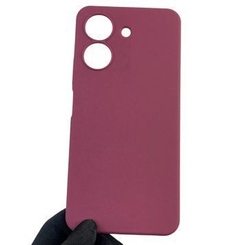 Чехол для Xiaomi POCO C65 силиконовый с микрофиброй нескользящий на сяоми поко с65 бордовый 0032474 фото