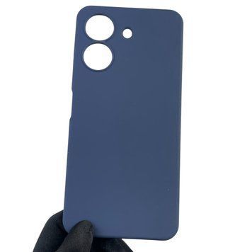 Чехол для Xiaomi Redmi 13C силиконовый с микрофиброй нескользящий на сяоми редми 13с темно-синий 0032592 фото