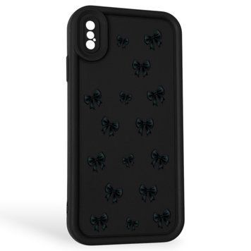 Чехол силиконовый Soft Touch с 3D принтом для Apple iPhone Xs Max черный (Полная защита камеры) 0044621 фото