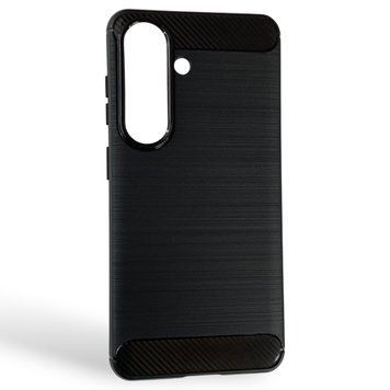 Чохол для телефона Samsung Galaxy S26 карбоновий протиударний з високими бортами чорний 0052239 фото