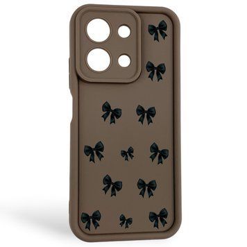 Чехол силиконовый Soft Touch с 3D принтом для Xiaomi Poco C85 коричневый (Полная защита камеры) 0057880 фото