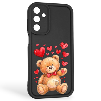 Чохол силіконовий оригінальний Soft Touch з 3D принтом милий ведмедик для Samsung Galaxy M15 5G чорний (Повний захист камери) 0043552 фото