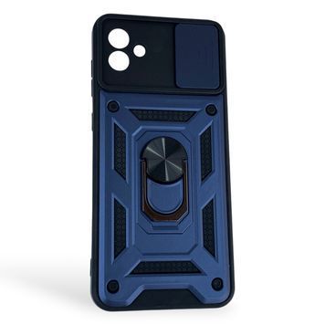 Чехол со шторкой камеры для Samsung Galaxy A04 синий (армированный, кольцо-держатель) 0059724 фото