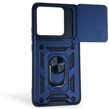 Чехол противоударный для Xiaomi 14T с магнитной пластиной со шторкой на камере синий 0050786 фото