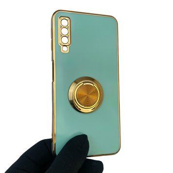 Чехол для Samsung Galaxy A7 2018 SM-A750 с кольцом-подставкой с золотой окантовкой самсунг а7 2018 бирюзовый gs1 0020653 фото