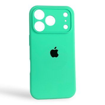 Чохол Silicone Case для Apple iPhone 17 Pro зелений Searmint (soft touch, кільця камери, мікрофібра) 0061889 фото