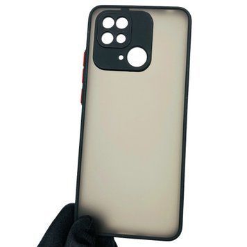 Чохол для Xiaomi Redmi 10C протиударний матовий напівпрозорий із високими бортами із захистом камери на сяомі редмі 10с чорний 0000327 фото