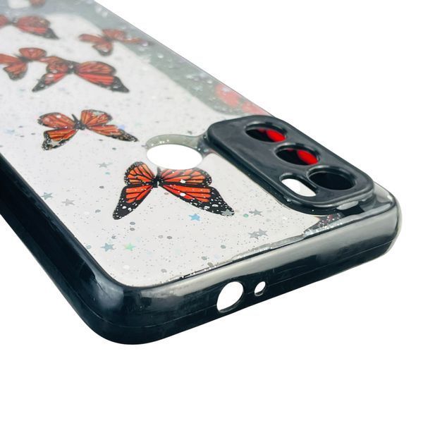 Чехол для Motorola G40 с блёстками с бабочками на моторола г40 черный 0037818 фото