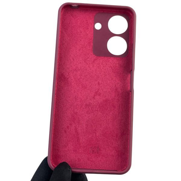 Чехол для Xiaomi POCO C65 силиконовый с микрофиброй нескользящий на сяоми поко с65 бордовый 0032474 фото