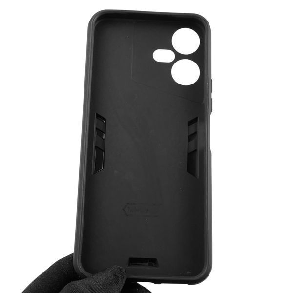 Чехол для телефона TECNO Pova Neo 3 (LH6n) бронированный с кольцом-держателем на техно пова нео 3 чёрный 0025752 фото