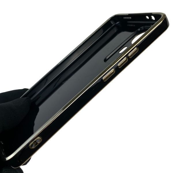 Чехол для Xiaomi 12T с защитой камеры с золотой окантовкой на сяоми 12т черный gs1 0019873 фото