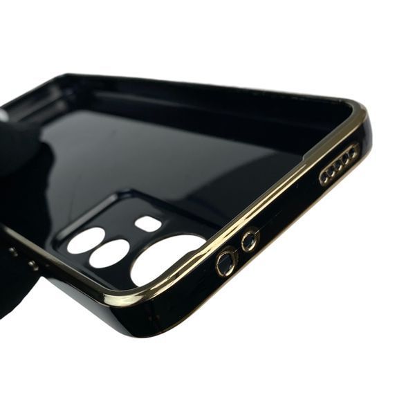 Чехол для Xiaomi 12T с защитой камеры с золотой окантовкой на сяоми 12т черный gs1 0019873 фото