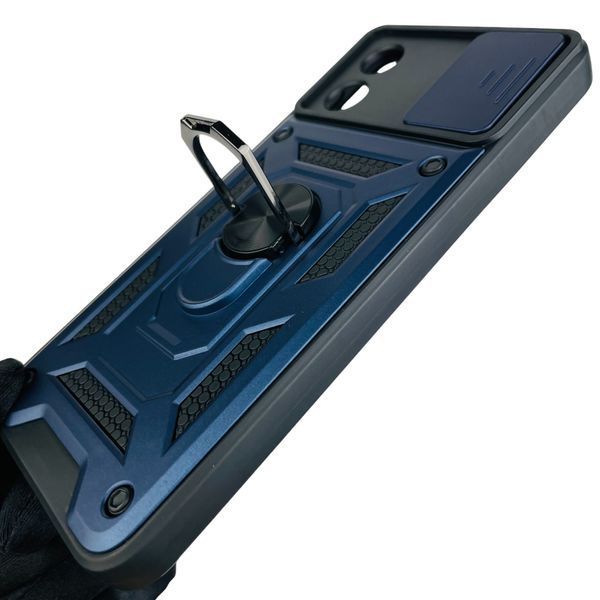 Чохол для Motorola E13 PAXT0034RS броньований з кільцем зі шторкою на камеру на моторола е13 темно-синій 0001643 фото
