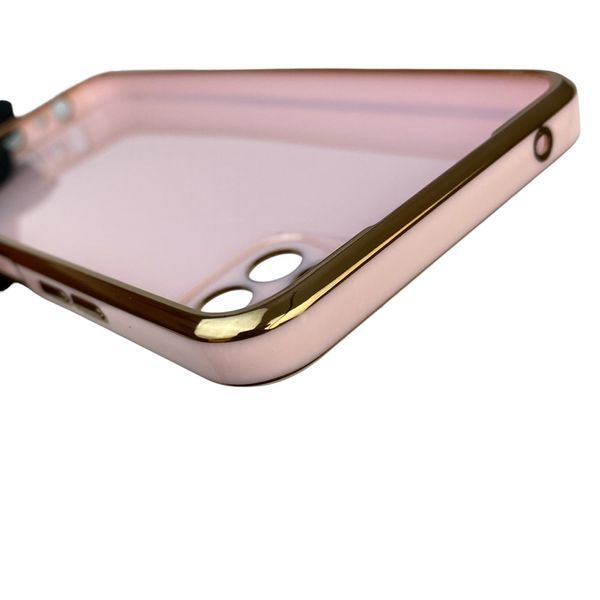 Чехол для Samsung Galaxy A22 5G SM-A226 с кольцом MagSafe с золотой окантовкой на самсунг а22 пудровый gs1 0022350 фото