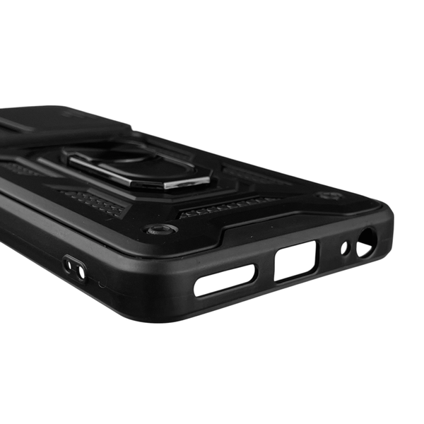 Чохол для Motorola G73 броньований з кільцем-тримачем підставкою зі шторкою на моторола г73 чорний rg1 0015656 фото