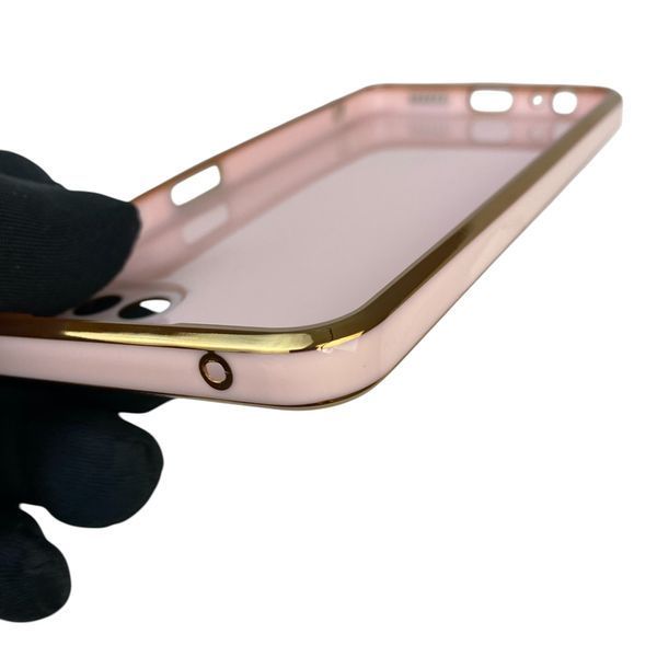 Чехол для Samsung Galaxy A22 5G SM-A226 с кольцом MagSafe с золотой окантовкой на самсунг а22 пудровый gs1 0022350 фото