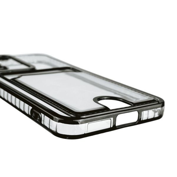 Чехол для Samsung Galaxy S22 (SM-S901B) с чёрной окантовкой с карманом для карт на самсунг с22 чёрный 0013102 фото