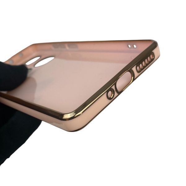 Чохол для Xiaomi POCO M6 Pro 4G із захистом камери із золотою окантовкою на сяомі поко м6 про пудровий gs1 0020360 фото
