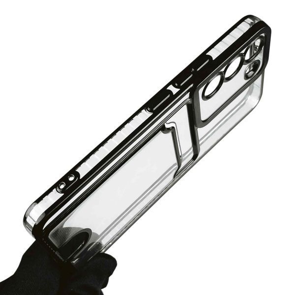 Чехол для Samsung Galaxy S22 (SM-S901B) с чёрной окантовкой с карманом для карт на самсунг с22 чёрный 0013102 фото