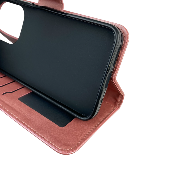 Чохол-книжка для телефона Xiaomi Redmi 13 шкіряна з магнитною застібкою на сяомі редмі 13 рожева 0025378 фото