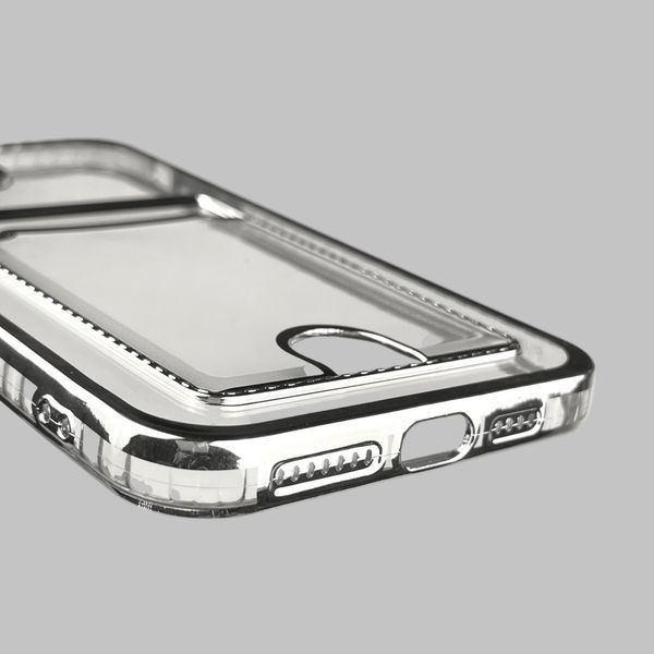 Чохол для Apple iPhone 11 Pro Max зі срібною окантовкою з кишенькою для карток на айфон 11 про макс срібний 0012989 фото