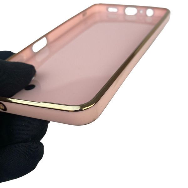 Чехол для Samsung Galaxy A06 SM-A065 с защитой камеры с золотой окантовкой на самсунг а06 пудровый gs1 0019682 фото