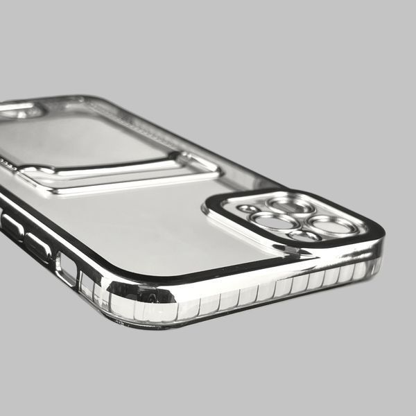 Чохол для Apple iPhone 11 Pro Max зі срібною окантовкою з кишенькою для карток на айфон 11 про макс срібний 0012989 фото