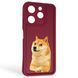 Чехол силиконовый Soft Touch с 3D принтом мема сибу для TECNO Spark 10 Pro (KI7) бордовый (Полная защита камеры) 0048309 фото 1