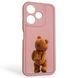 Чехол силиконовый оригинальный Soft Touch с 3D принтом смешного теда мишки для Xiaomi Poco M6 4G розовый (Полная защита камеры) 0048867 фото 1
