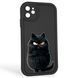 Чехол силиконовый оригинальный Soft Touch с 3D принтом злой котик для Apple iPhone 11 черный (Полная защита камеры) 0046193 фото 1