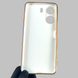 Чохол для Xiaomi Redmi 13C глянсовий із золотою окантовкою із захистом камери на сяомі редмі 13с білий 0008390 фото 2