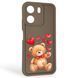 Чохол силіконовий оригінальний Soft Touch з 3D принтом милий ведмедик для Xiaomi Redmi 13C коричневий (Повний захист камери) 0043674 фото 1