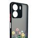 Чехол для телефона Xiaomi Redmi 13C с 3D принтом полевые цветы с высокими бортами черный 0059295 фото 3