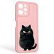 Чохол силіконовий оригінальний Soft Touch з 3D принтом злого кота для Xiaomi Redmi 12 рожевий (Повний захист камери) 0046645 фото 1