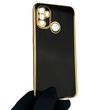 Чехол для OPPO A32 с защитой камеры с золотой окантовкой на оппо а32 черный gs1 0020116 фото