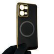Чохол для Oppo Reno 7 4G з кільцем MagSafe із золотою окантовкою на оппо рено 7 чорний gs1