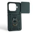 Чехол со шторкой камеры для Xiaomi 17T Pro черный (противоударный, кольцо в авто)