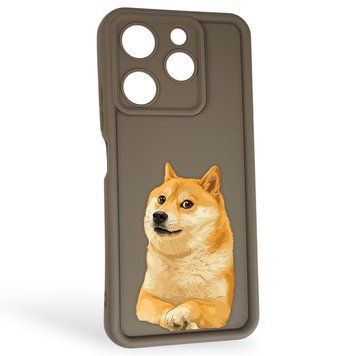 Чехол силиконовый Soft Touch с 3D принтом мема сибу для TECNO Spark 10 Pro (KI7) коричневый (Полная защита камеры) 0048310 фото