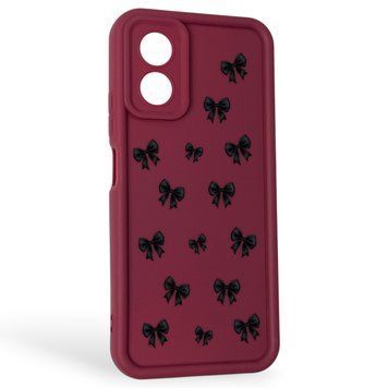 Чехол силиконовый Soft Touch с 3D принтом для OPPO A18 4G (CPH2591) бордовый (Полная защита камеры) 0044622 фото